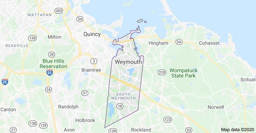 map of weymouth ma masonry contractors of south shore ma