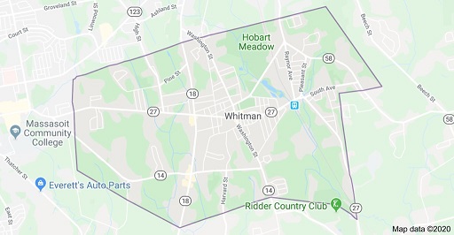 map of whitman ma masonry contractors of south shore ma